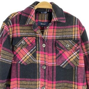 Buffalo David Bitton Lumberjack Plaid Flannel Shacket Shirt Jacket Women S Pink